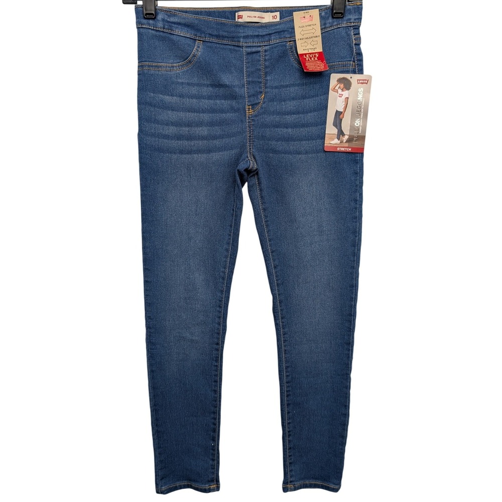 NWT Levis Pull On Jeggings Kids 10 Blue Flex Stretch Super Skinny 0238-M8K